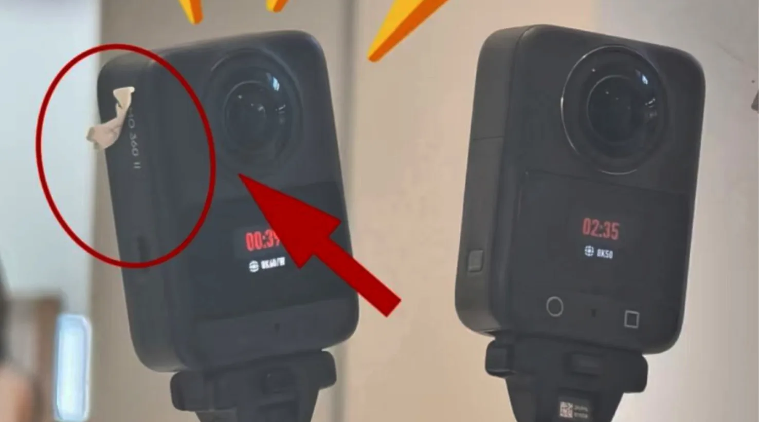 Supuesto prototipo Osmo 360 II junto a una cámara 360 de primera generación